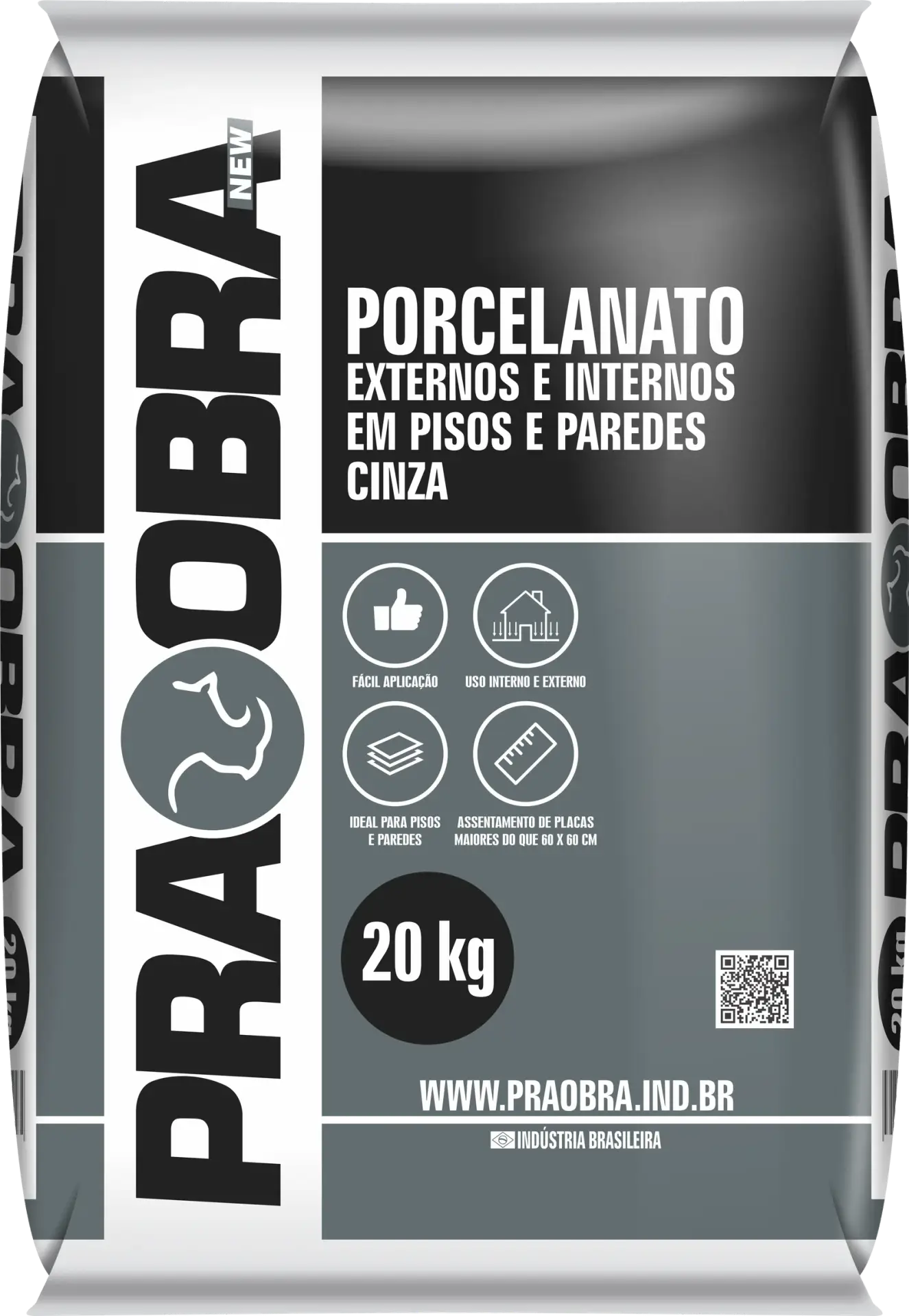 Argamassa Porcelanato cinza PRAOBRA saco 20 kg