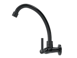 Torneira ABS bica alta C70 1/4V preta. Cód: 1167/32358. Fornecedor: Injetplast.