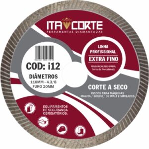 Disco diamantado extra fino pro. Cód: i12. Fornecedor: Itacorte.