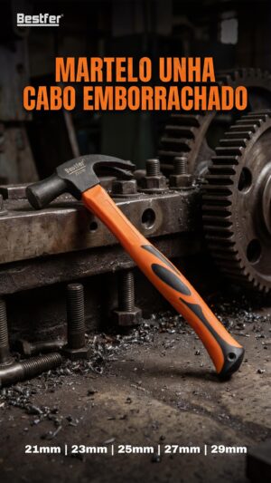 Martelo unha cabo emborrachado 25mm profissional. Cód: BHF0671. Fornecedor: Bestfer.