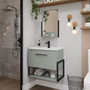 Kit Metalo 60cm cor cimento. Fornecedor: MGM Móveis.